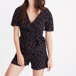 Madewell Wrap Front Romper in Prairie Posies